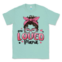Seafoam one loved mama messy bun Classic Tee - MaliasSmallBusiness