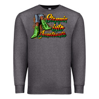 Charcoal Heather steppin into juneteenth heels Premium Sweatshirt - CowGirlArtShop