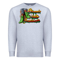 Heather Grey steppin into juneteenth heels Premium Sweatshirt - CowGirlArtShop