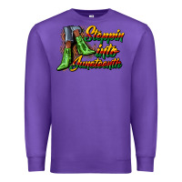 Purple steppin into juneteenth heels Premium Sweatshirt - CowGirlArtShop