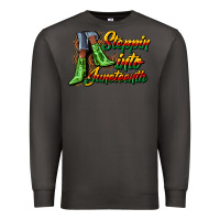 Smoke steppin into juneteenth heels Premium Sweatshirt - CowGirlArtShop