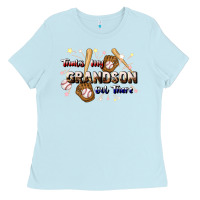 Baby Blue that's my grandson out there baseball Ladies Tee - JahusDesignShop