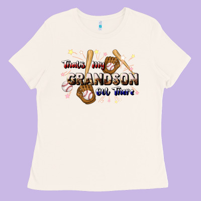 That's My Grandson Out There Baseball Ladies Tee Designed By Jahusdesignshop