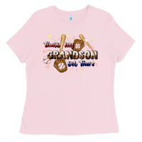 Bubblegum Pink that's my grandson out there baseball Ladies Tee - JahusDesignShop