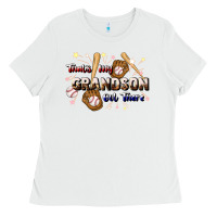 White that's my grandson out there baseball Ladies Tee - JahusDesignShop