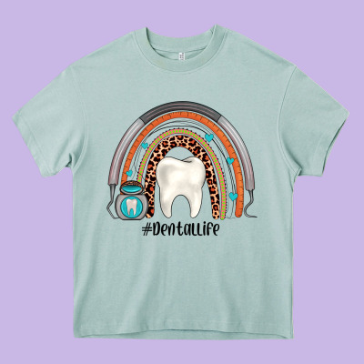 Dentallife Rainbow Heavy Core Tee Designed By Jahusdesignshop