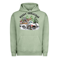 Pigment Oil Green merry christmas gnomies Urban Hoodie - FaDigitalArtStudio
