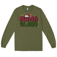 Army Green mama claus Long Sleeve Tee - MaliasSmallBusiness