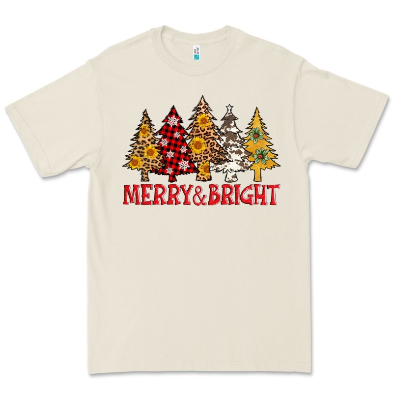 Merry And Bright Leopard Christmas Trees Premium Tee by AdoDesignShop | Teevron