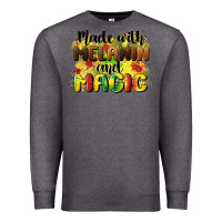 Charcoal Heather made with melanin and magic Premium Sweatshirt - CowGirlArtShop