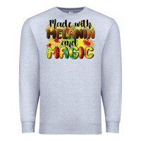 Heather Grey made with melanin and magic Premium Sweatshirt - CowGirlArtShop