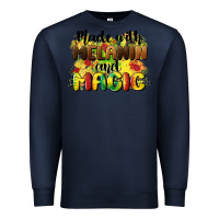 Navy made with melanin and magic Premium Sweatshirt - CowGirlArtShop