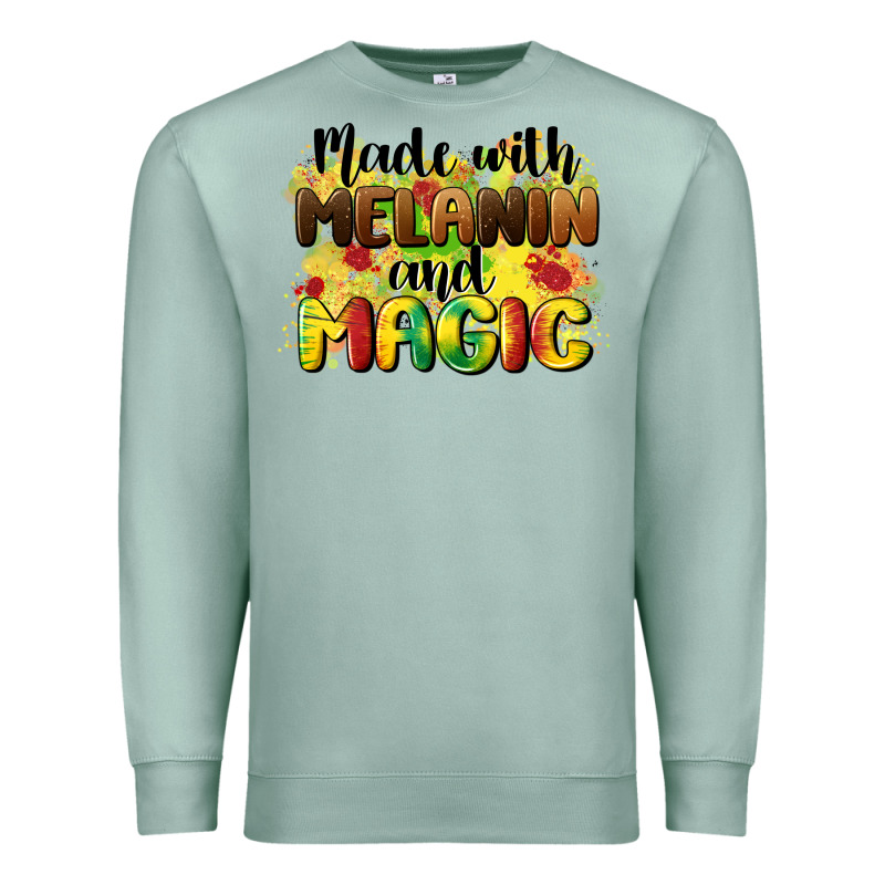 Made With Melanin And Magic Premium Sweatshirt by CowGirlArtShop | Teevron