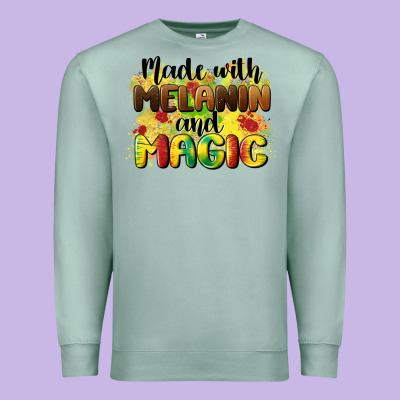 Made With Melanin And Magic Premium Sweatshirt Designed By Cowgirlartshop