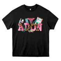 Black adon nurse Heavy Core Tee - AdoDesignShop