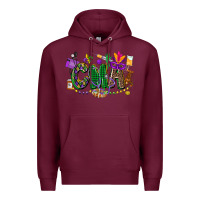 Burgundy cma mardi gras cowgirl Premium Hoodie - CowGirlArtShop