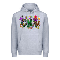 Heather Grey cma mardi gras cowgirl Premium Hoodie - CowGirlArtShop
