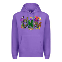 Purple cma mardi gras cowgirl Premium Hoodie - CowGirlArtShop