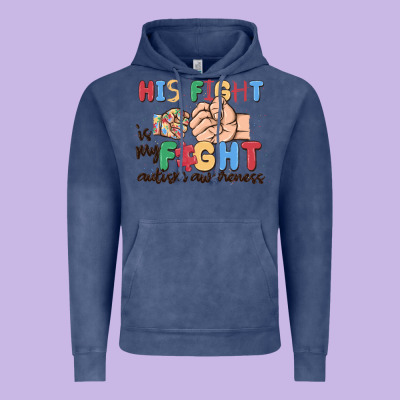 His Fight Is My Fight Autism Awareness Vintage Hoodie Designed By Maliassmallbusiness