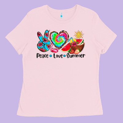 Peace Love  Summer Ladies Tee Designed By Adodesignshop