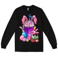 Black Happy Easter coffee cup Long Sleeve Tee - NancyCooperArtShop