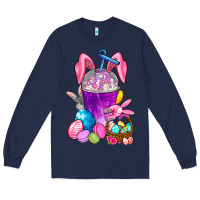 Navy Happy Easter coffee cup Long Sleeve Tee - NancyCooperArtShop