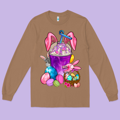 Happy Easter Coffee Cup Long Sleeve Tee Designed By Nancycooperartshop