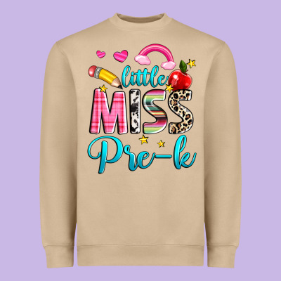 Little Miss Pre K Heavyweight Sweatshirt Designed By Nancycooperartshop