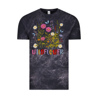 Cloud Black wildflower malias Vintage Tee - MaliasSmallBusiness
