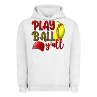 Pigment Lunar Rock Play Ball Y'all Softball Urban Hoodie - BundleAndBundleShop