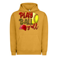Pigment Peanut Butter Play Ball Y'all Softball Urban Hoodie - BundleAndBundleShop