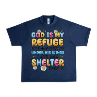 Navy god is my refuge and my fortress under his wings Urban Heavy Tee - MaliasSmallBusiness