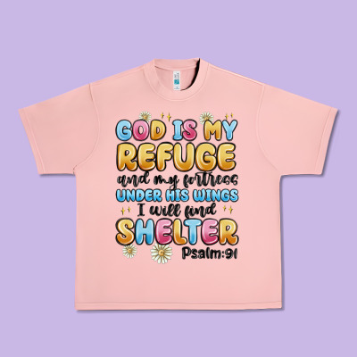 God Is My Refuge And My Fortress Under His Wings Urban Heavy Tee Designed By Maliassmallbusiness