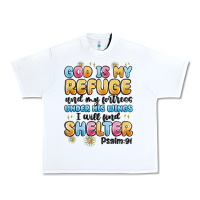 White god is my refuge and my fortress under his wings Urban Heavy Tee - MaliasSmallBusiness