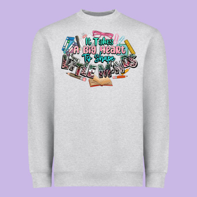 It Takes A Big Heart To Shape Little Mind Teacher Heavyweight Sweatshirt Designed By Nancycooperartshop