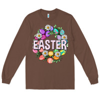 Chestnut Easter with eggs and daisy Long Sleeve Tee - NancyCooperArtShop