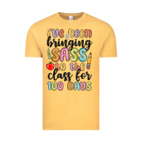 Vintage Mustard i ve been bringing sass to the class for 100 days Vintage Tee - MaliasSmallBusiness