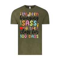 Vintage Olive i ve been bringing sass to the class for 100 days Vintage Tee - MaliasSmallBusiness