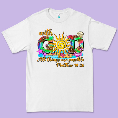 With God All Things Are Possible Summer Premium Tee Designed By Adodesignshop