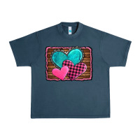 Midnight Navy valentine's day hearts turquoise heart Urban Heavy Tee - AdoDesignShop