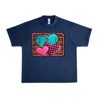 Navy valentine's day hearts turquoise heart Urban Heavy Tee - AdoDesignShop