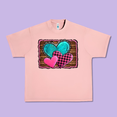 Valentine's Day Hearts Turquoise Heart Urban Heavy Tee Designed By Adodesignshop
