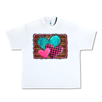 White valentine's day hearts turquoise heart Urban Heavy Tee - AdoDesignShop