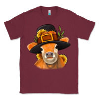 Burgundy Thanksgiving Cow Classic Tee - NancyCooperArtShop