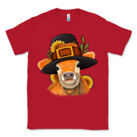 Red Thanksgiving Cow Classic Tee - NancyCooperArtShop