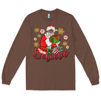 Chestnut believe black santa christmas Long Sleeve Tee - MaliasSmallBusiness