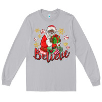 Moon Dust believe black santa christmas Long Sleeve Tee - MaliasSmallBusiness