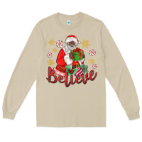 Mushroom believe black santa christmas Long Sleeve Tee - MaliasSmallBusiness