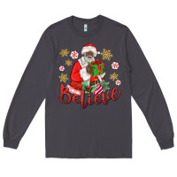 Smoke believe black santa christmas Long Sleeve Tee - MaliasSmallBusiness