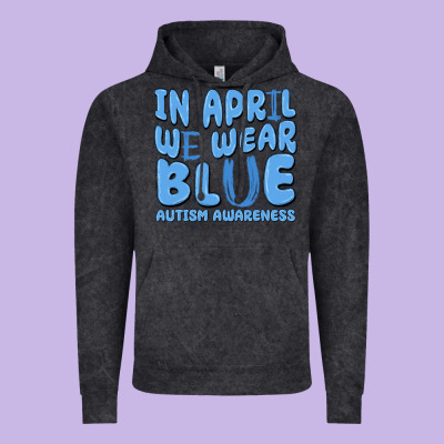 In April We Wear Blue Autism Awareness Vintage Hoodie Designed By Maliassmallbusiness
